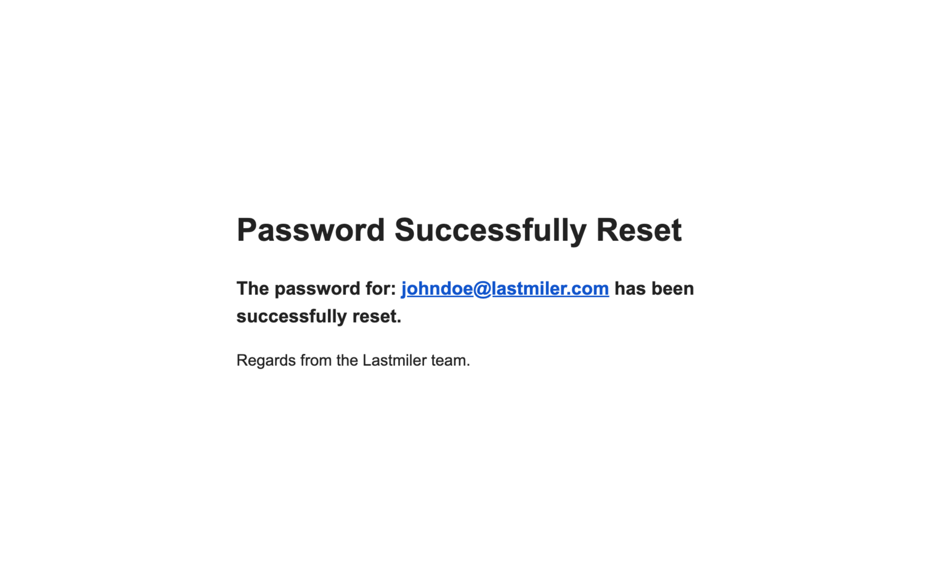 Password Reset Confirmation Email