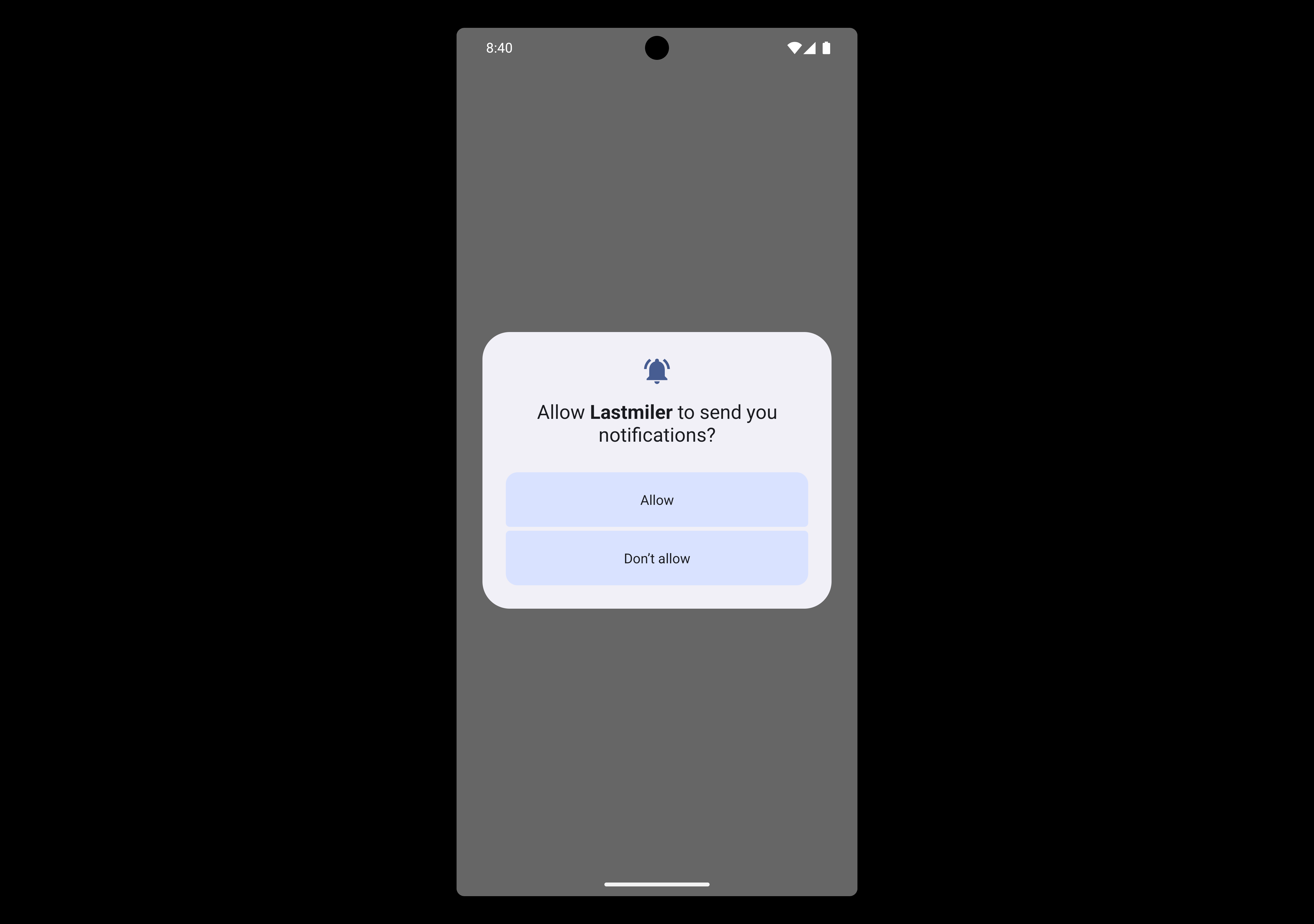 Allow notifications on first app run