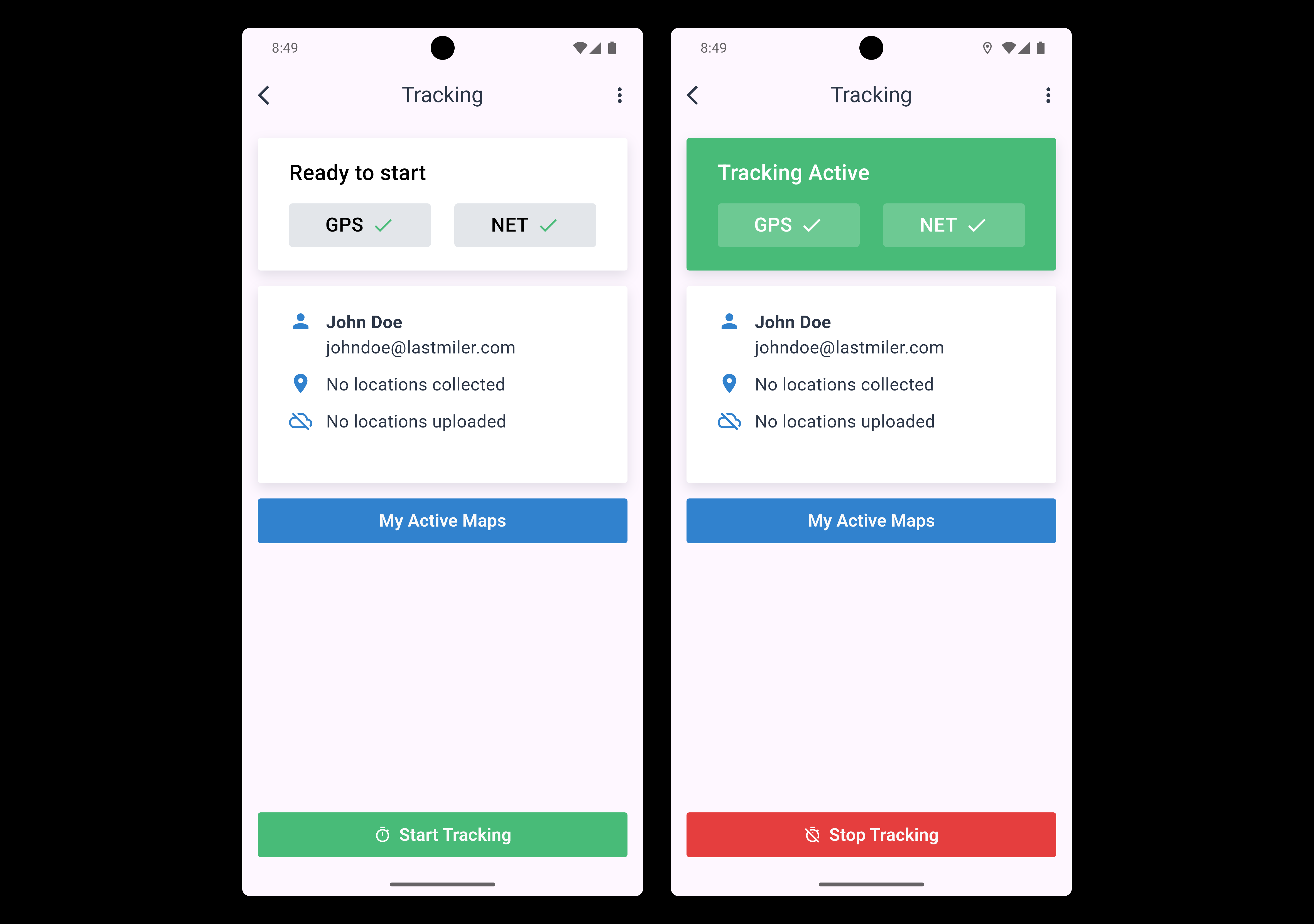 Start tracking after the configuration